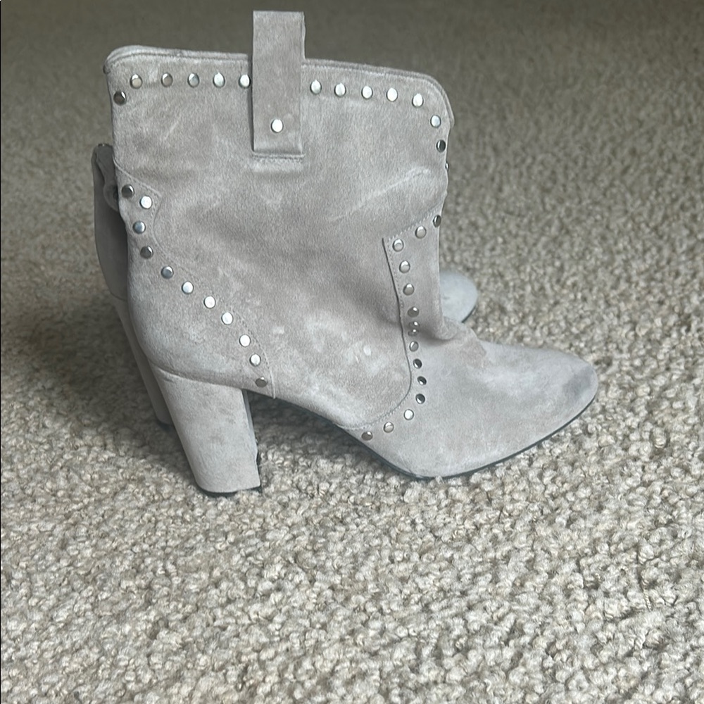 Gray Suede Ankle Boots